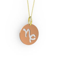 8 ayar rose altın kolye (40 cm gümüş rolo zincir)