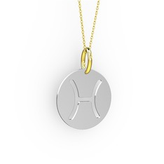 Balık Burç Kolye - 925 ayar gümüş kolye (40 cm altın rolo zincir) #1oi4wgn