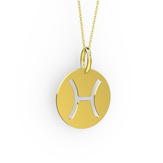 Balık Burç Kolye - 8 ayar altın kolye (40 cm altın rolo zincir) #1pfdavi