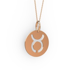 18 ayar rose altın kolye (40 cm gümüş rolo zincir)