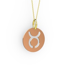 Boğa Burç Kolye - 14 ayar rose altın kolye (40 cm altın rolo zincir) #bfwwiv