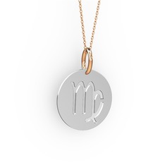 Başak Burç Kolye - 925 ayar gümüş kolye (40 cm rose altın rolo zincir) #10anclj