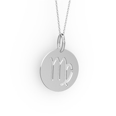 14 ayar beyaz altın kolye (40 cm gümüş rolo zincir)