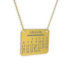 Takvim Kolye - Swarovski 14 ayar altın kolye (40 cm altın rolo zincir) #8kb01s