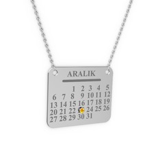 Takvim Kolye - Sitrin 925 ayar gümüş kolye (40 cm gümüş rolo zincir) #o37wr0