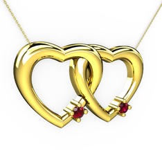Garnet ve rodolit garnet 14 ayar altın kolye (40 cm altın rolo zincir)