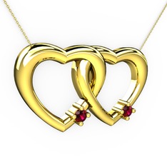Rodolit garnet 8 ayar altın kolye (40 cm altın rolo zincir)