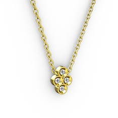 Pırlanta Tohum Kolye - Pırlanta 18 ayar altın kolye (0.044 karat, 40 cm altın rolo zincir) #16yj8vw