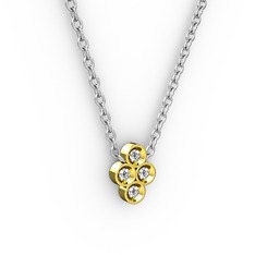 Pırlanta Tohum Kolye - Pırlanta 18 ayar altın kolye (0.044 karat, 40 cm beyaz altın rolo zincir) #bgc873