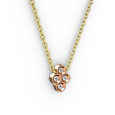 Pırlanta Tohum Kolye - Pırlanta 8 ayar rose altın kolye (0.044 karat, 40 cm gümüş rolo zincir) #oq50zh