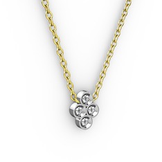 Pırlanta Tohum Kolye - Pırlanta 14 ayar beyaz altın kolye (0.044 karat, 40 cm altın rolo zincir) #vuvapw