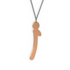 14 ayar rose altın kolye (40 cm gümüş rolo zincir)