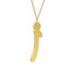 İ Harf Kolye - 8 ayar altın kolye (40 cm gümüş rolo zincir) #ux97hj