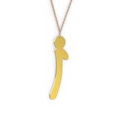 İ Harf Kolye - 14 ayar altın kolye (40 cm gümüş rolo zincir) #yn15xf