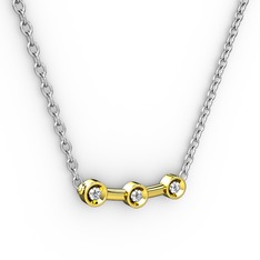 Minna Kolye - Pırlanta 18 ayar altın kolye (0.033 karat, 40 cm gümüş rolo zincir) #1e6zovd