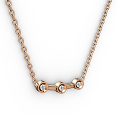 Minna Kolye - Pırlanta 18 ayar rose altın kolye (0.033 karat, 40 cm rose altın rolo zincir) #1j7ghnw