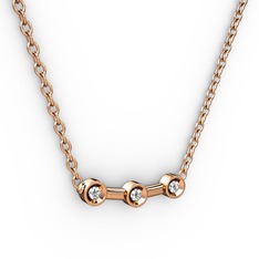 Minna Kolye - Pırlanta 18 ayar rose altın kolye (0.033 karat, 40 cm gümüş rolo zincir) #1unrxvu