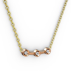 Minna Kolye - Elmas 14 ayar rose altın kolye (0.033 karat, 40 cm altın rolo zincir) #bwyqy3