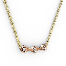 Minna Kolye - Pırlanta 18 ayar rose altın kolye (0.033 karat, 40 cm altın rolo zincir) #irxrwp