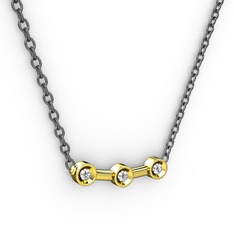 Minna Kolye - Elmas 18 ayar altın kolye (0.033 karat, 40 cm gümüş rolo zincir) #s8qrzw
