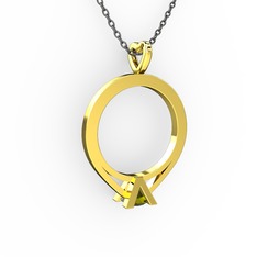 Peridot 18 ayar altın kolye (40 cm gümüş rolo zincir)