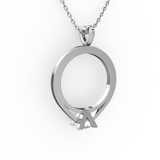 Swarovski 8 ayar beyaz altın kolye (40 cm beyaz altın rolo zincir)