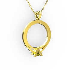 Tektaş Kolye - Peridot 925 ayar altın kaplama gümüş kolye (40 cm gümüş rolo zincir) #scn8pu