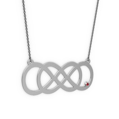 Garnet 925 ayar gümüş kolye (40 cm gümüş rolo zincir)