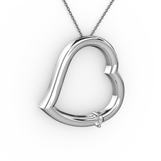 Swarovski 14 ayar beyaz altın kolye (40 cm gümüş rolo zincir)