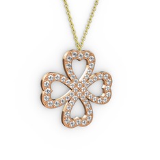 Swarovski 8 ayar rose altın kolye (40 cm altın rolo zincir)