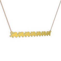 Yedi Fil Kolye - 18 ayar altın kolye (40 cm gümüş rolo zincir) #1xchgey