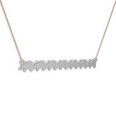 14 ayar beyaz altın kolye (40 cm rose altın rolo zincir)