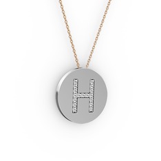 H Baş Harf Kolye - Swarovski 925 ayar gümüş kolye (40 cm gümüş rolo zincir) #tcrsad
