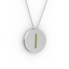 I Baş Harf Kolye - Peridot 925 ayar gümüş kolye (40 cm gümüş rolo zincir) #1c0wel3
