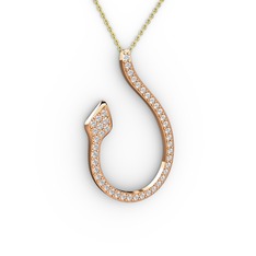 Yılan Kolye - Swarovski 8 ayar rose altın kolye (40 cm altın rolo zincir) #n180s8