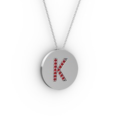 Garnet 18 ayar beyaz altın kolye (40 cm beyaz altın rolo zincir)