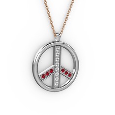Swarovski ve garnet 925 ayar gümüş kolye (40 cm gümüş rolo zincir)