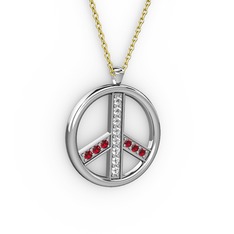 Barış Kolye - Swarovski ve garnet 925 ayar gümüş kolye (40 cm altın rolo zincir) #1w5v0c