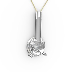 Rima Kolye - Swarovski 14 ayar beyaz altın kolye (40 cm gümüş rolo zincir) #10zyvgb