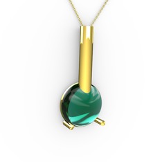 Rima Kolye - Yeşil kuvars 8 ayar altın kolye (40 cm altın rolo zincir) #15rjg72