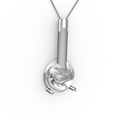 Swarovski 8 ayar beyaz altın kolye (40 cm gümüş rolo zincir)