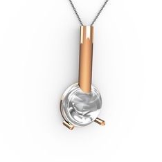 Rima Kolye - Swarovski 14 ayar rose altın kolye (40 cm gümüş rolo zincir) #17mt3wc