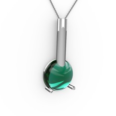 Rima Kolye - Yeşil kuvars 925 ayar gümüş kolye (40 cm gümüş rolo zincir) #1j3xu9