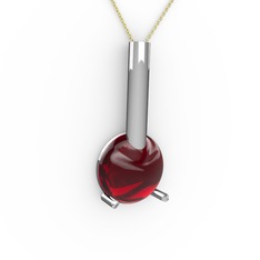 Rima Kolye - Garnet 925 ayar gümüş kolye (40 cm altın rolo zincir) #23tcfa