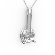 Rima Kolye - Swarovski 18 ayar beyaz altın kolye (40 cm gümüş rolo zincir) #8akw7w