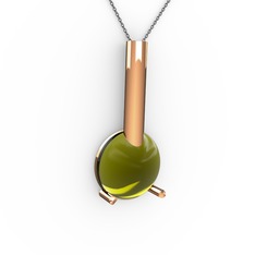 Rima Kolye - Peridot 8 ayar rose altın kolye (40 cm gümüş rolo zincir) #zbd3lw