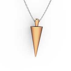 Rock Chic Kolye - 18 ayar rose altın kolye (40 cm beyaz altın rolo zincir) #uy3gly