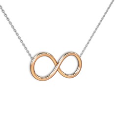 Sonsuzluk Kolye - 18 ayar rose altın kolye (40 cm beyaz altın rolo zincir) #gjh7gf