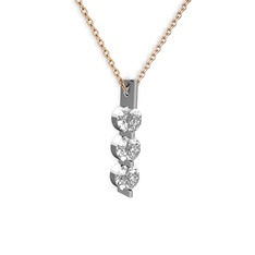 Trinity Taşlı Kolye - Swarovski 925 ayar gümüş kolye (40 cm gümüş rolo zincir) #1i8tv9f