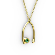 Taşlı Dilek Kolye - Yeşil kuvars 8 ayar altın kolye (40 cm altın rolo zincir) #15ieuq2